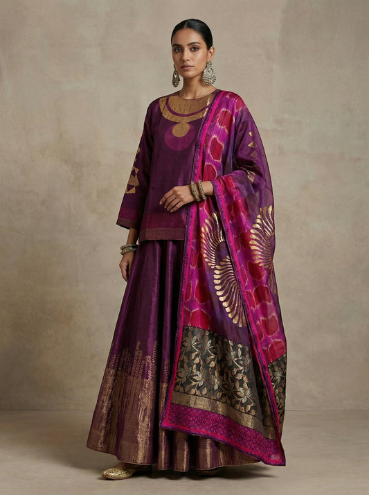 Semi stitched Formal Skirtset