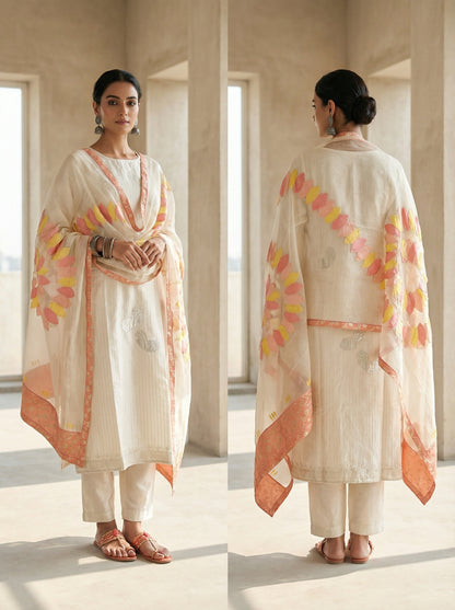 Semi Stitched Formal Chanderi Suitset