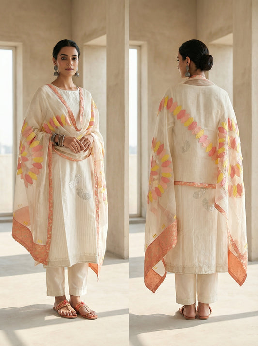 Semi Stitched Formal Chanderi Suitset