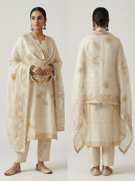 Semi Stitched Formal Chanderi Suitset