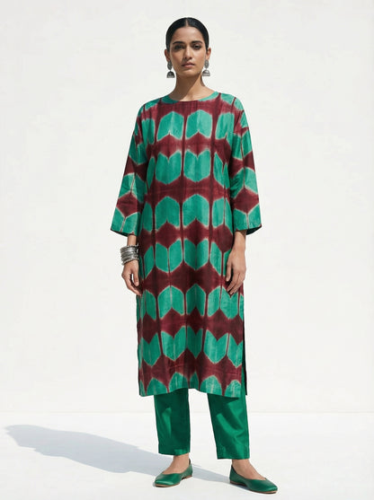 Semi Stitched Chanderi Kurta