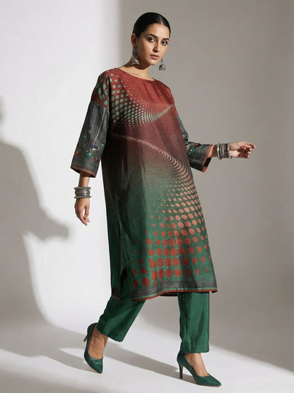 Semi Stitched Casual Chanderi Kurta