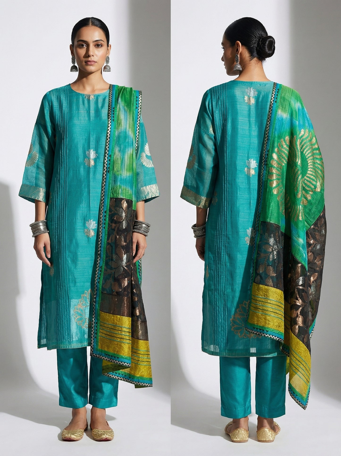 Semi Stitched Formal Chanderi Suitset