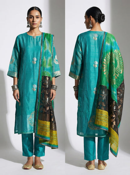 Semi Stitched Formal Chanderi Suitset