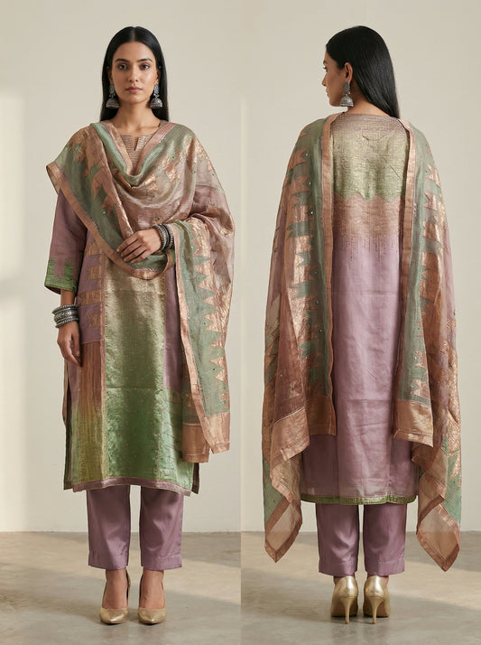 Semi Stitched Formal Chanderi Suitset