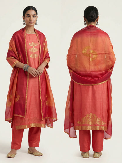 Semi Stitched Formal Chanderi Suitset