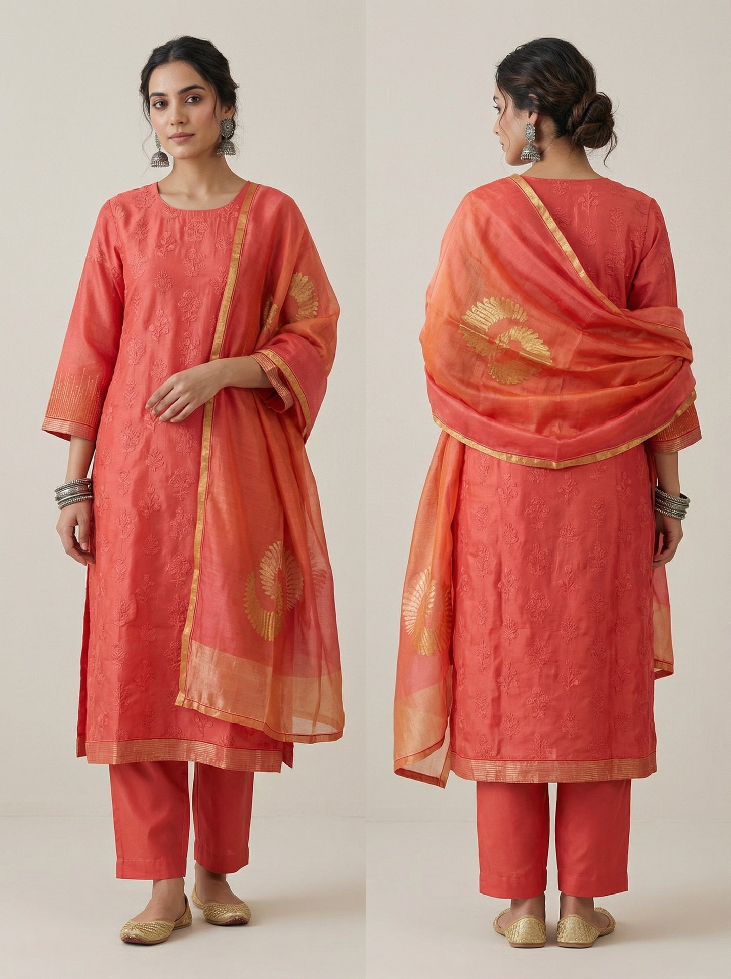 Semi Stitched Formal Chanderi Suitset