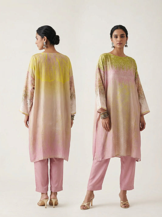 Semi Stitched Chanderi Kurta