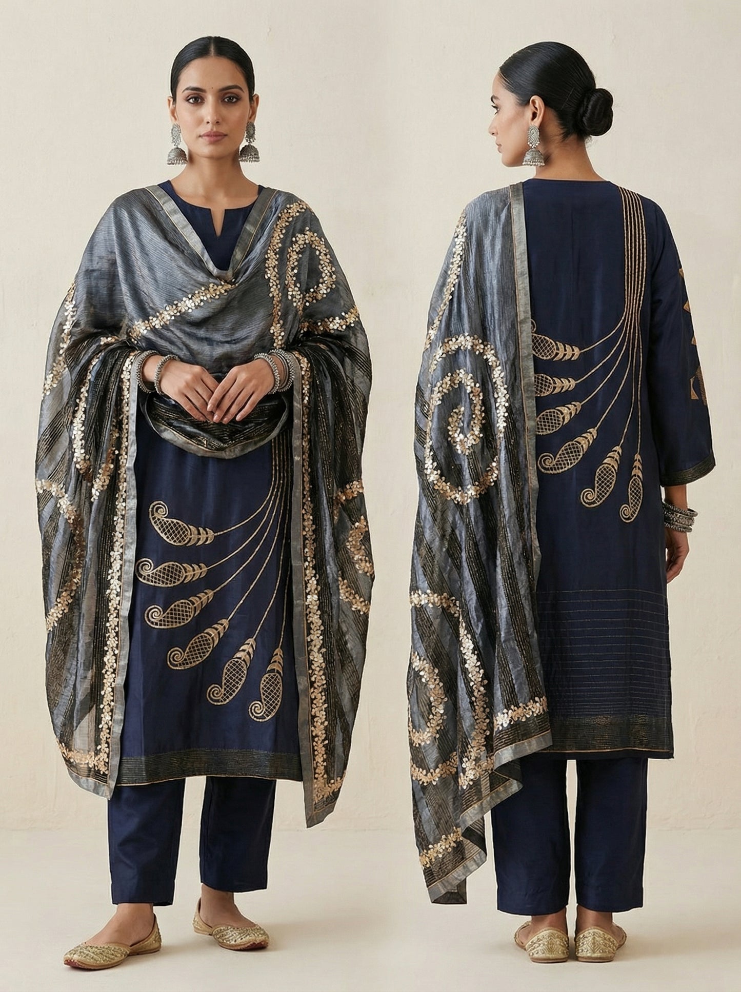 Semi Stitched Formal Chanderi Suitset