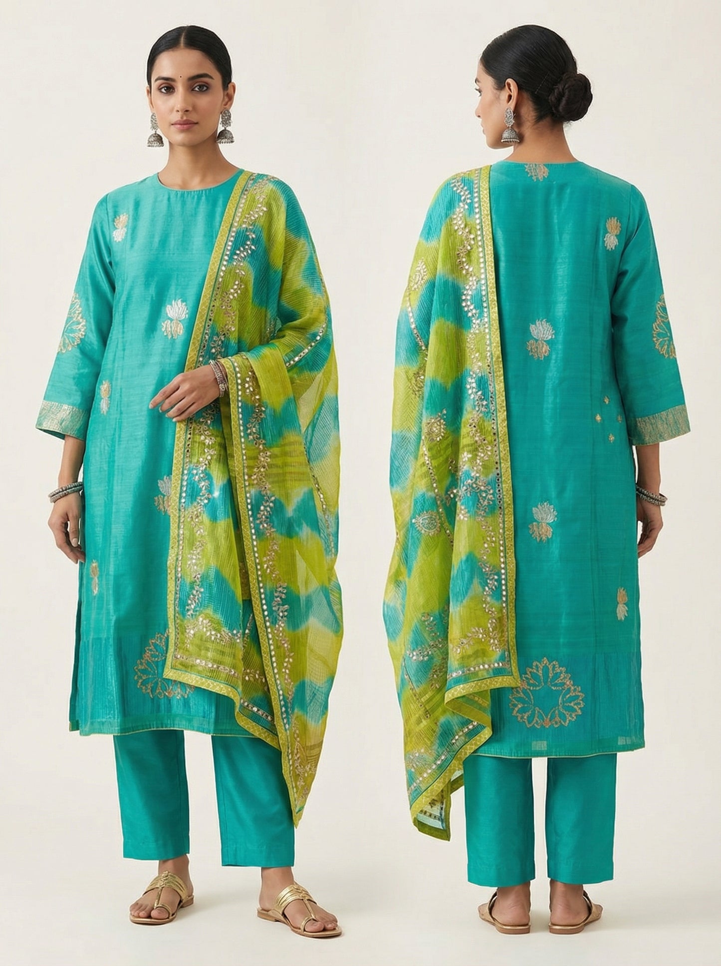 Semi Stitched Formal Chanderi Suitset