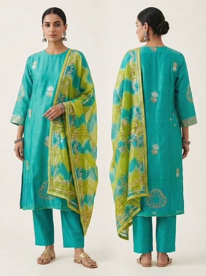 Semi Stitched Formal Chanderi Suitset