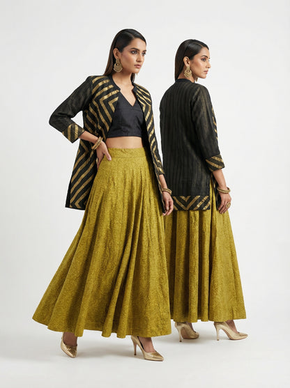 Semi stitched Formal Skirtset