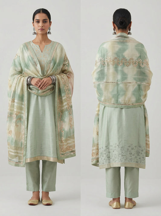 Semi Stitched Formal Chanderi Suitset