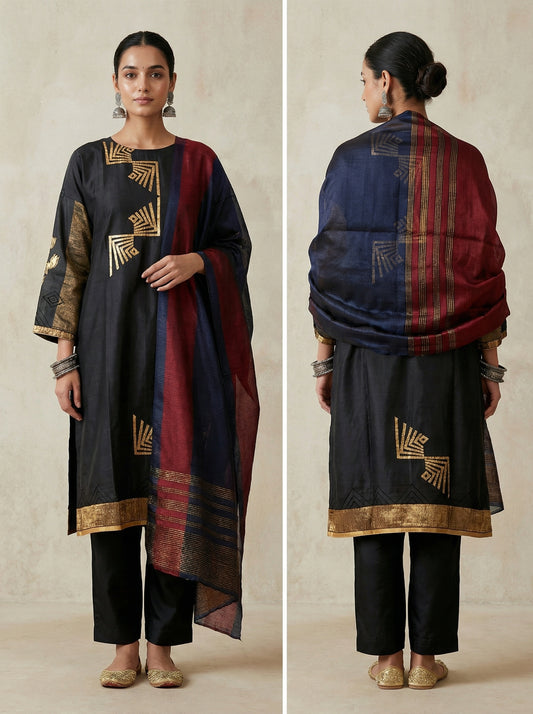 Semi Stitched Formal Chanderi Suitset