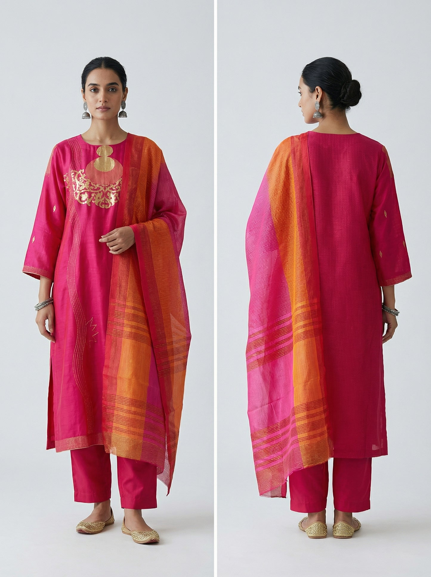 Semi Stitched Formal Chanderi Suitset