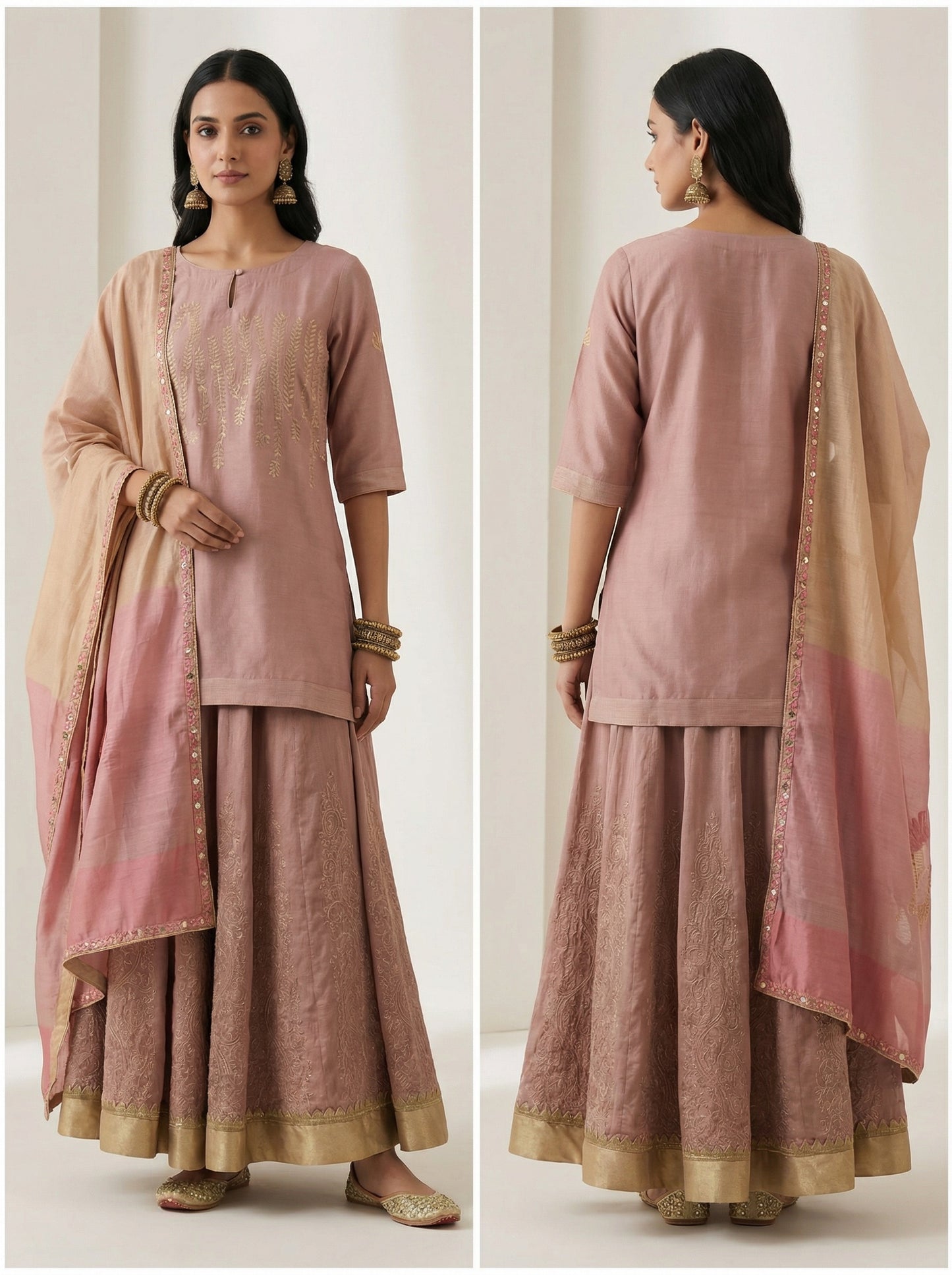 Semi stitched Formal Skirtset