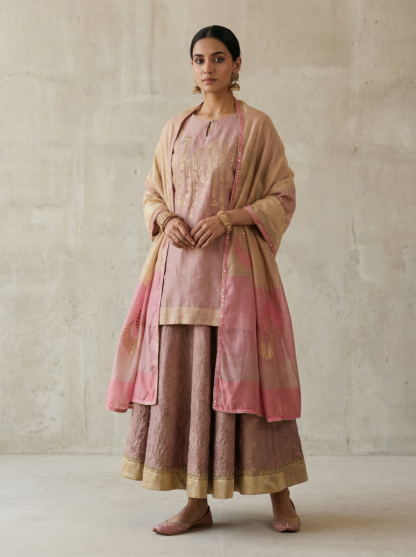 Semi stitched Formal Skirtset