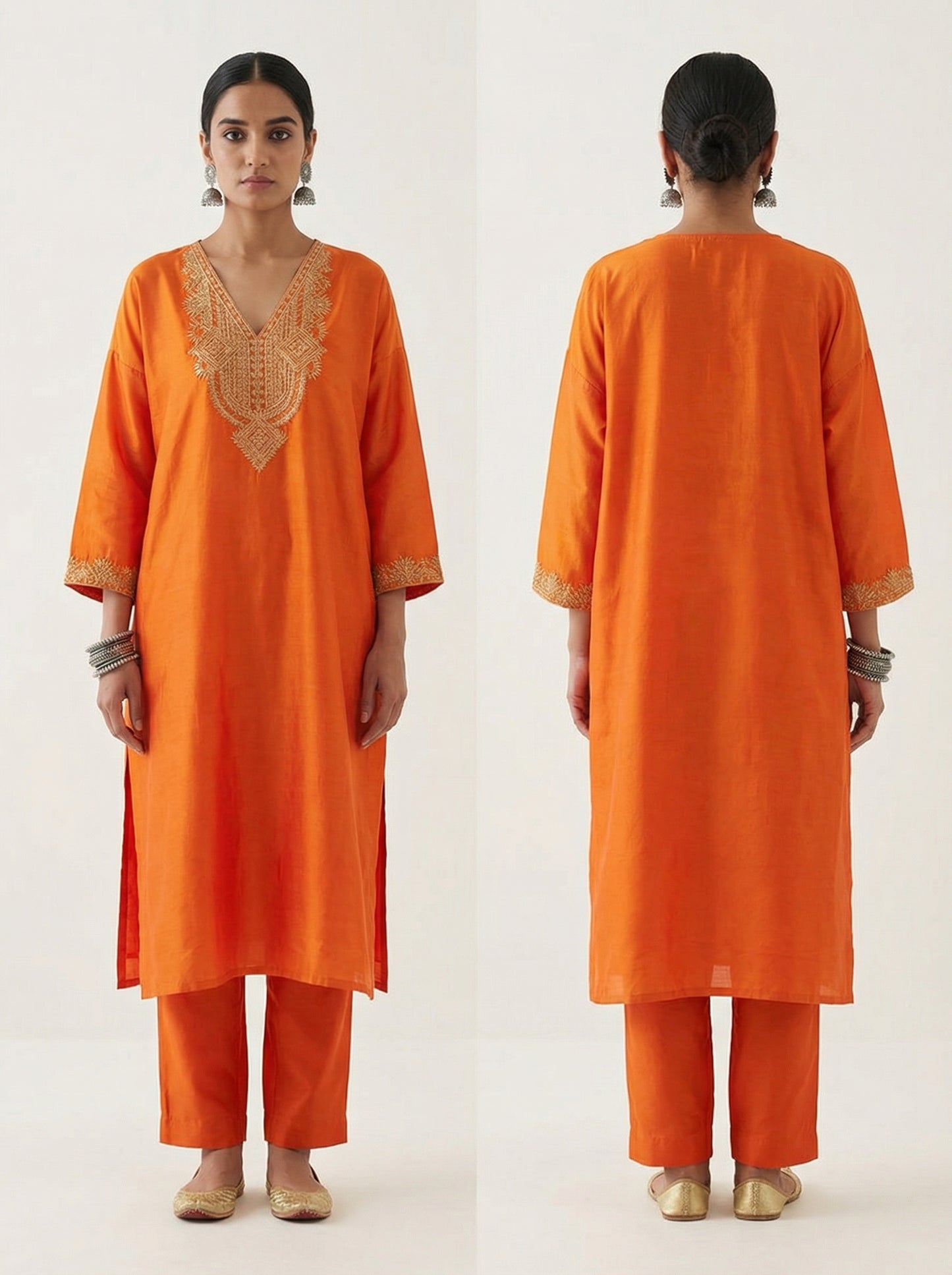 Sami Stitched Chanderi Casual Kurta