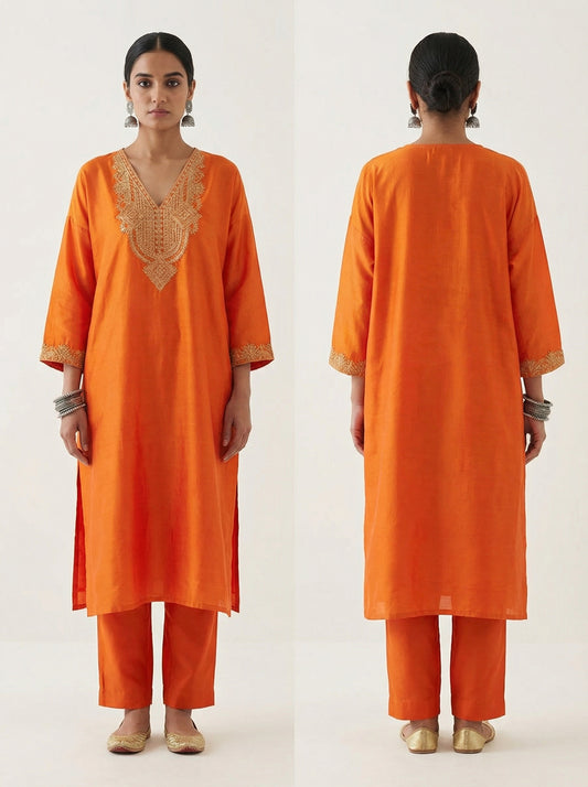 Sami Stitched Chanderi Casual Kurta
