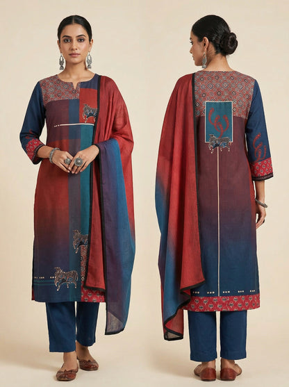 Semi Stitched Formal Chanderi Kurta VISHAL KAPUR