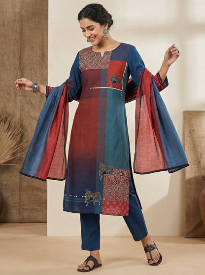 Semi Stitched Formal Chanderi Kurta VISHAL KAPUR