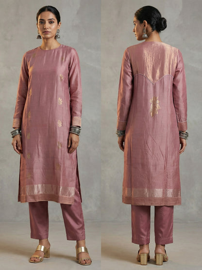 Semi Stitched Formal chanderi Kurta
