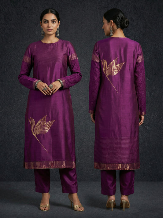 Semi Stitched Formal chanderi Kurta
