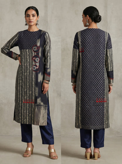 Semi Stitched Formal chanderi Kurta