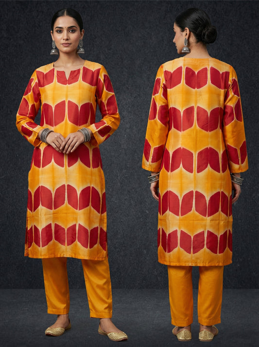 Semi Stitched Chanderi Kurta