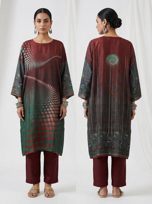 Semi Stitched Casual Chanderi Kurta
