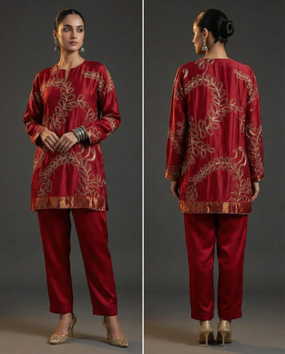 Semistitched  ambroiderd Short Tunic