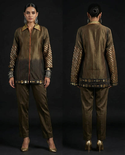 Semistitched Chanderi Short Tunic
