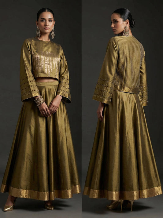 Semistitched Chanderi Ɓlouse