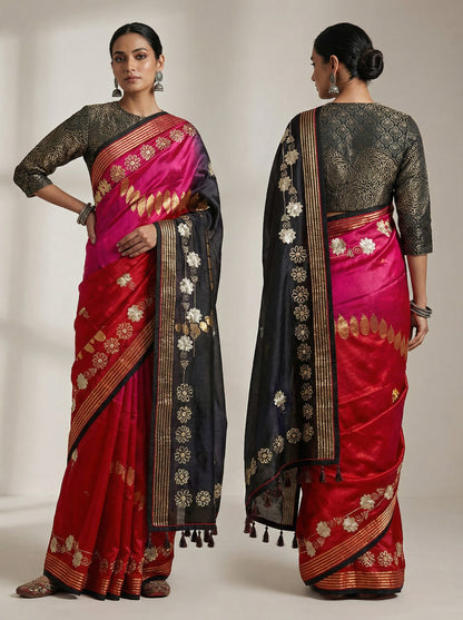 Formal Chanderi Silk Zari Woven With Dabka Saree