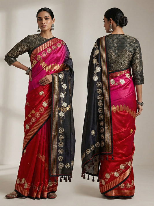 Formal Chanderi Silk Zari Woven With Dabka Saree