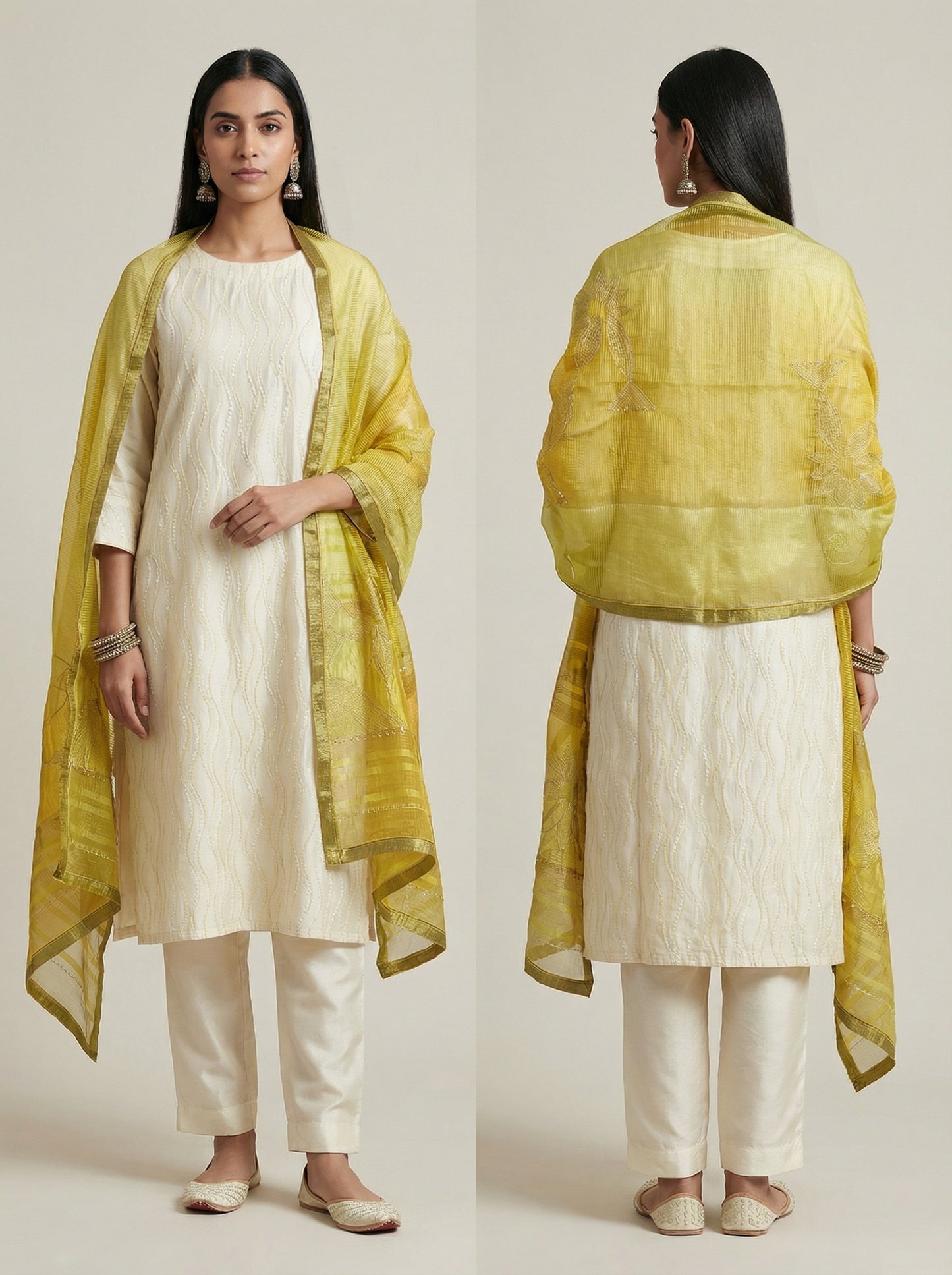 Semi Stitched Formal chanderi Suitset