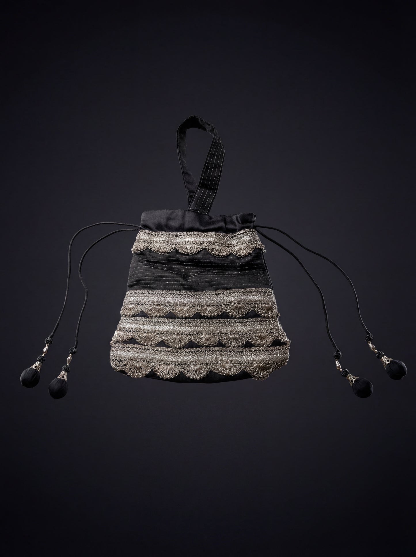 Midnight Chanderi Potli Bag