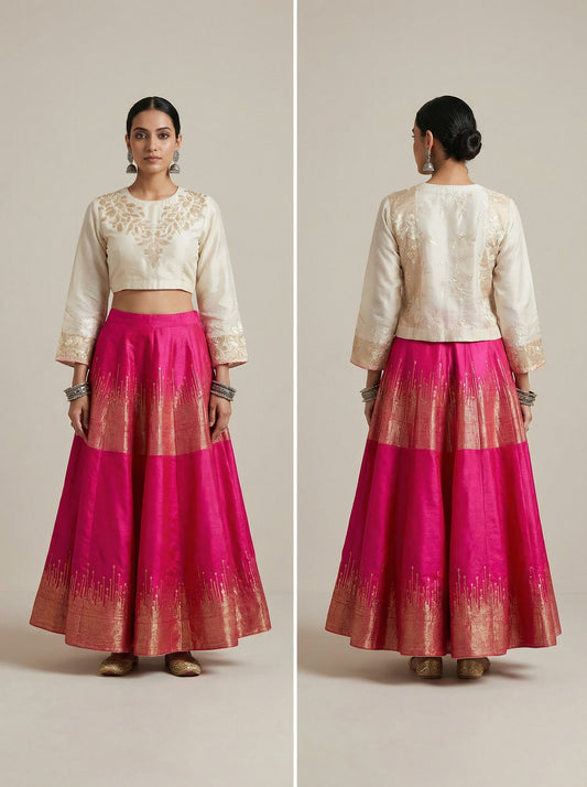 Semi stitched Formal Skirtset