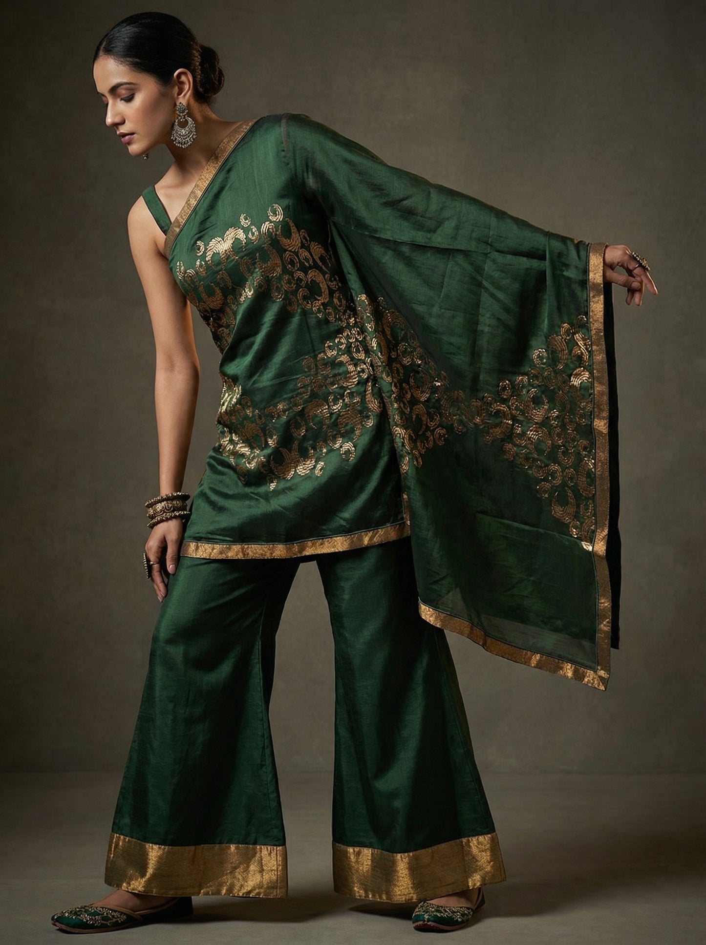 Indowestern chanderi formal coordset