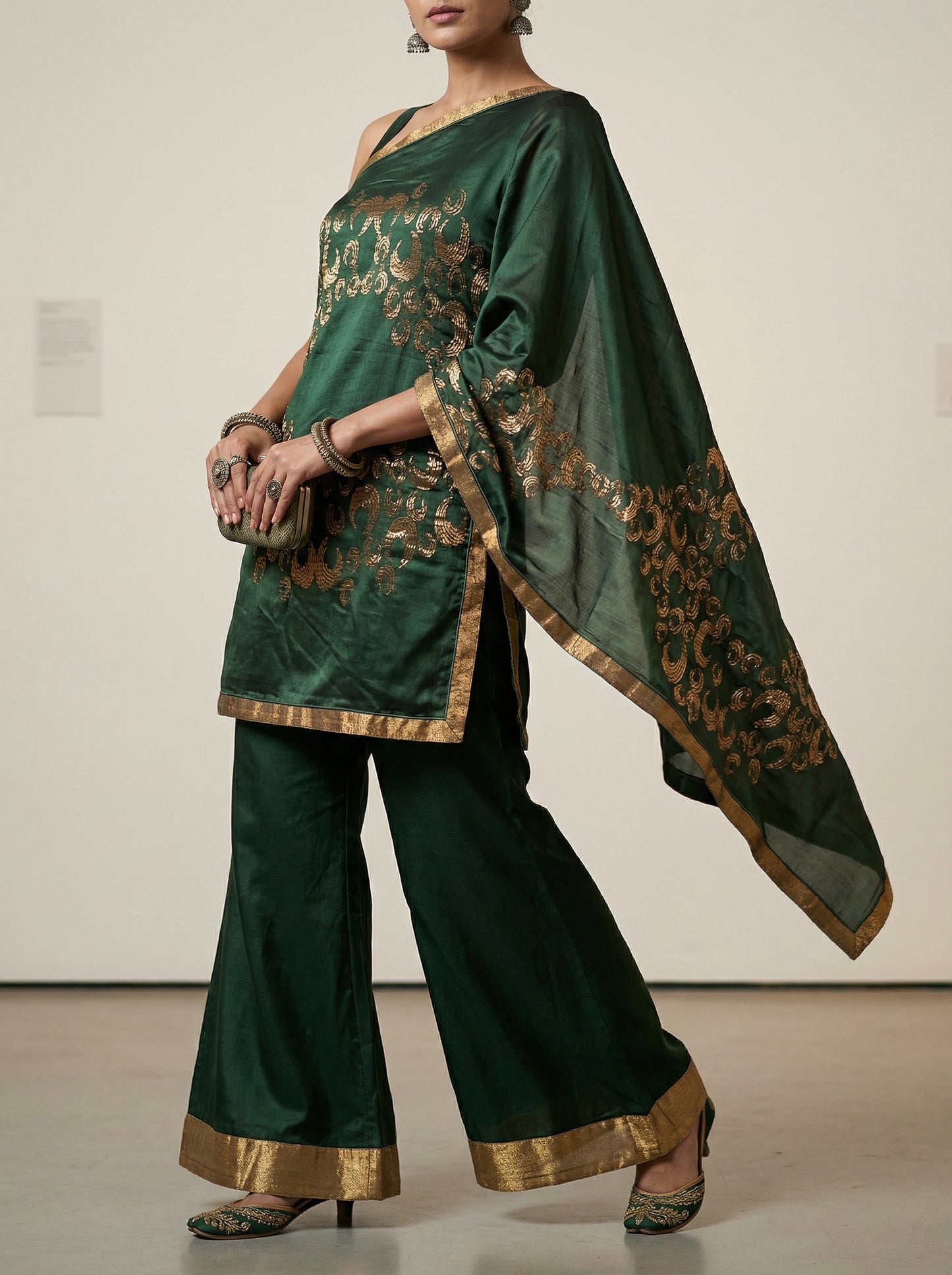 Indowestern chanderi formal coordset