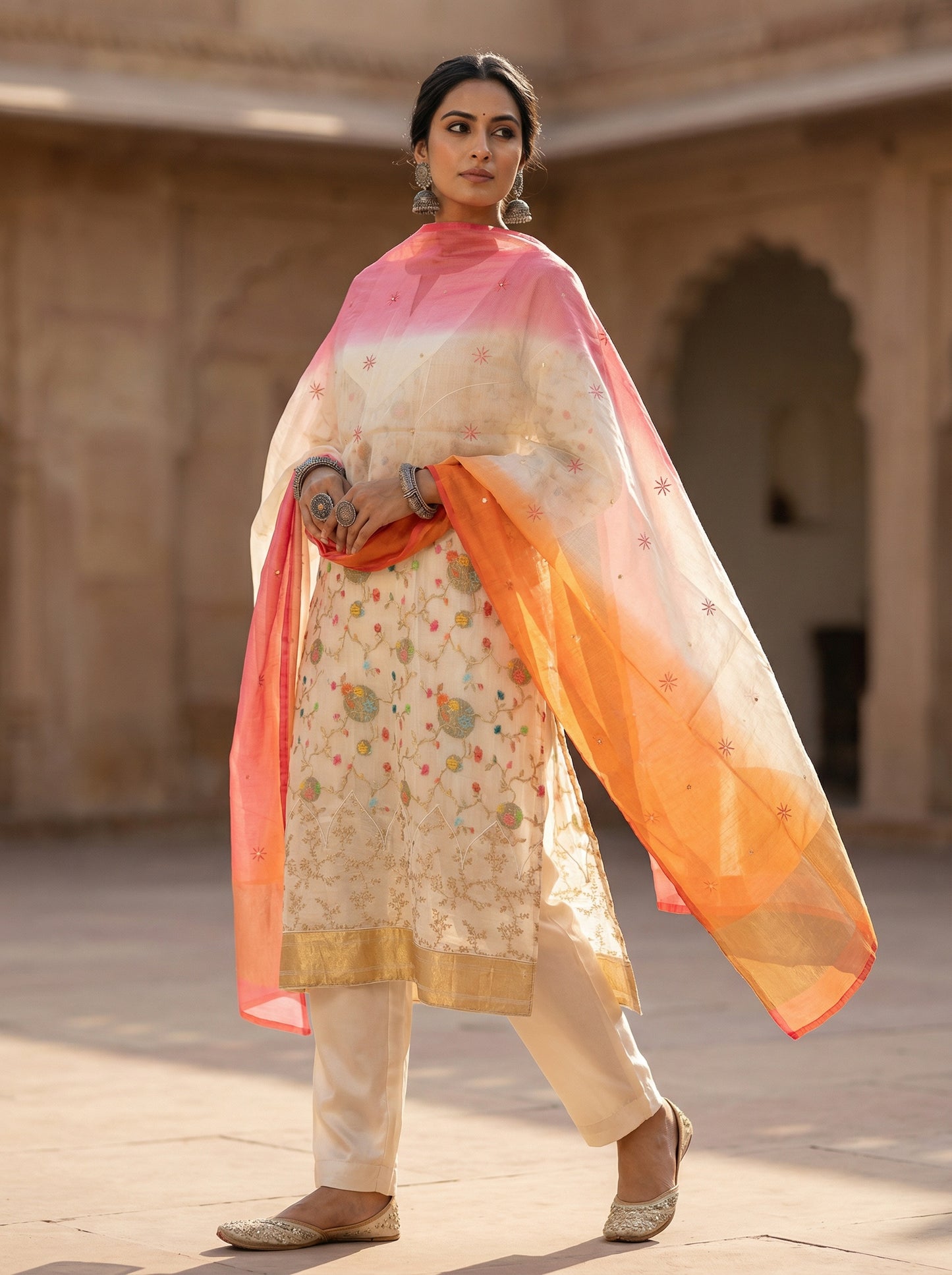 Semi Stitched Formal Kota silk Suitset