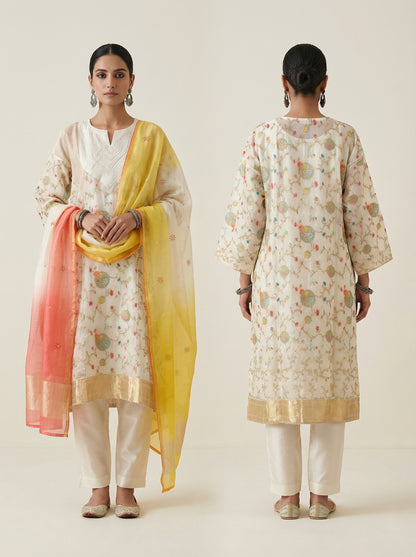 Semi Stitched Formal Kota silk Suitset