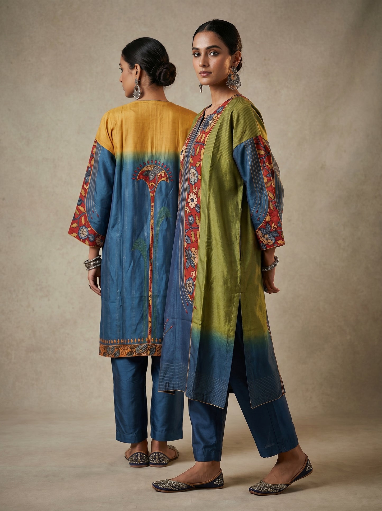 Semi Stitched Chanderi Formal kurta