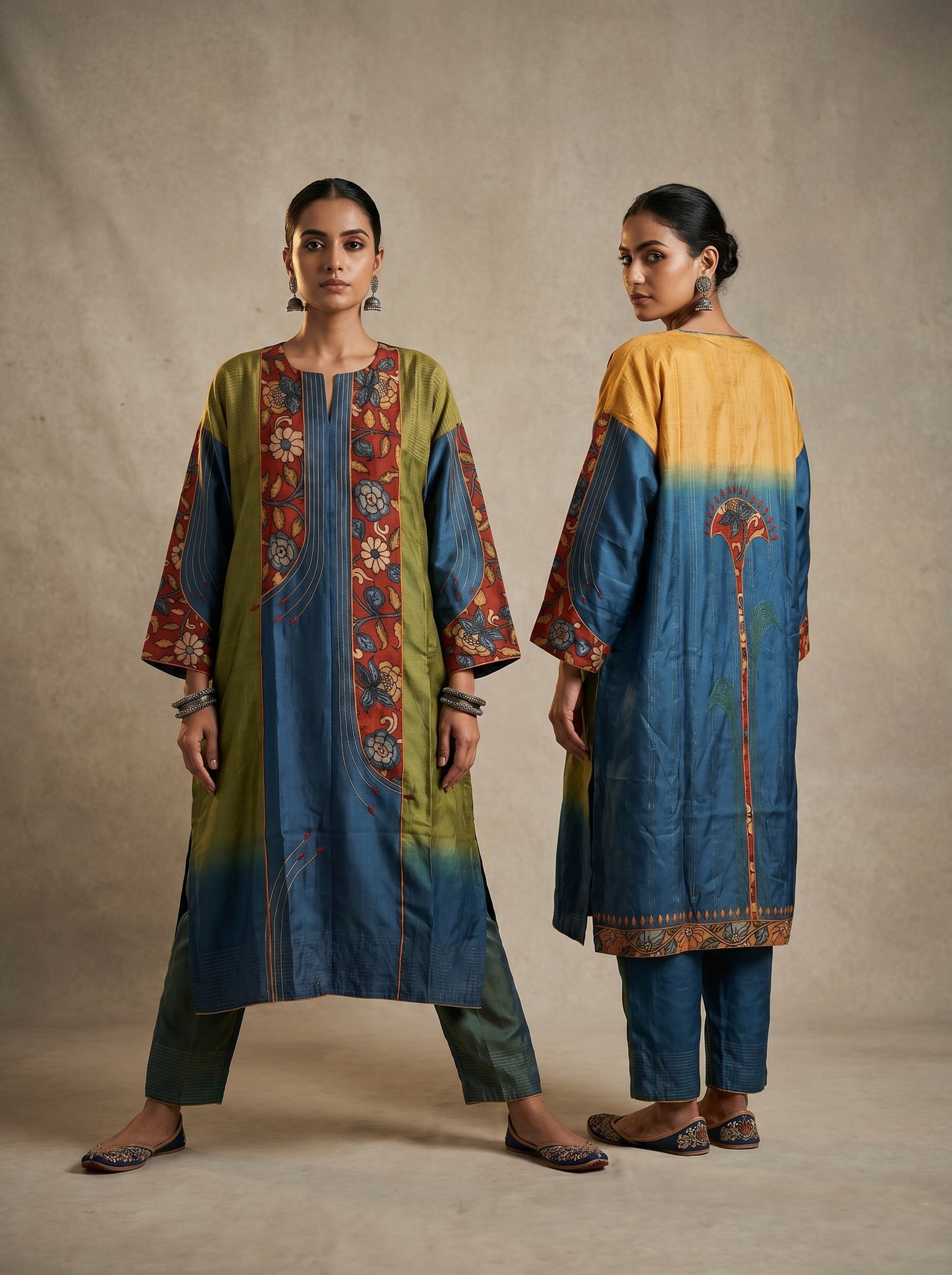 Semi Stitched Chanderi Formal kurta
