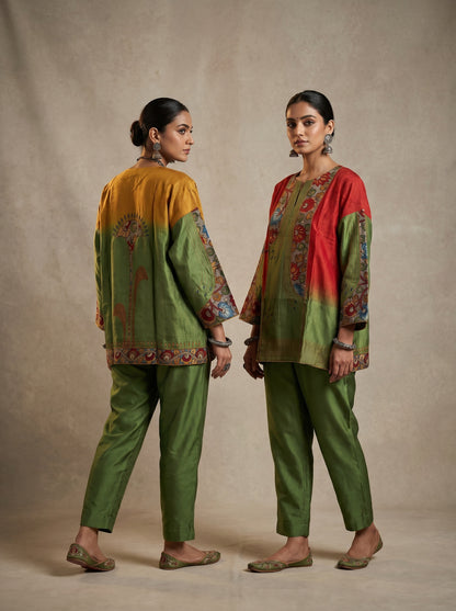 Semi Stitched Chanderi Kalamkari Short Tunic