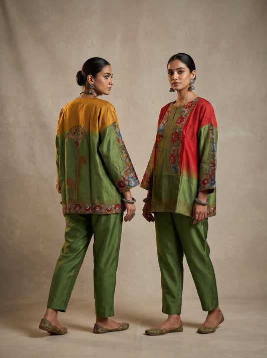 Semi Stitched Chanderi Kalamkari Short Tunic