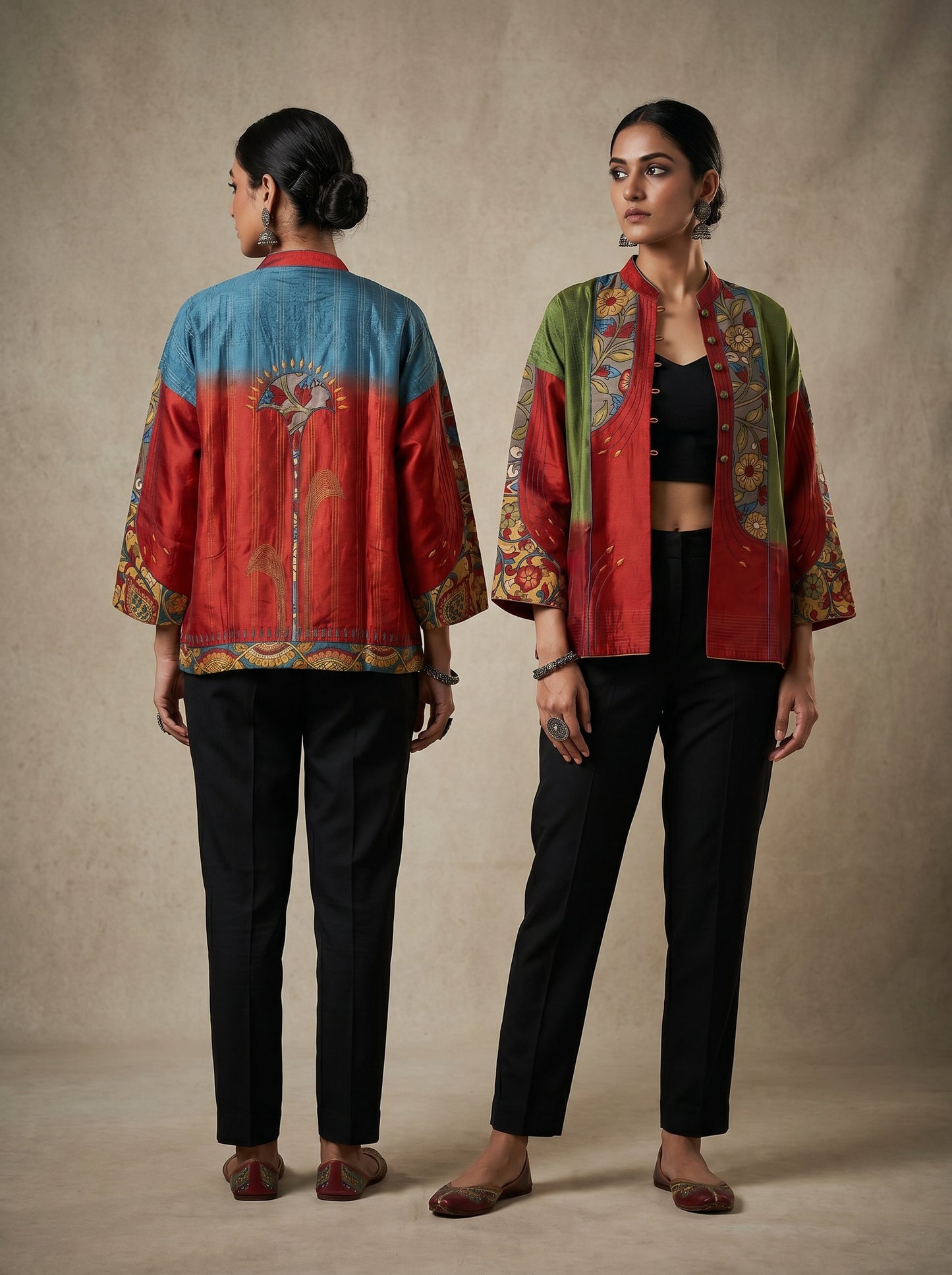 Semistitched Chanderi Jacket
