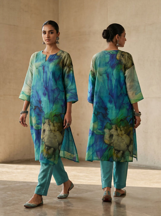 Semi Stitched Muga silk Casual kurta