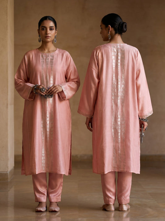 Semi Stitched Formal Chanderi Kurta