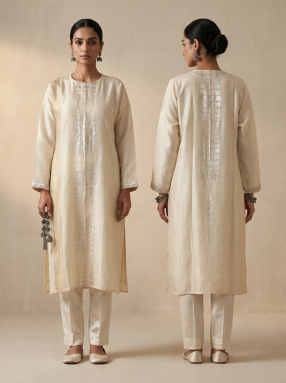 Semi Stitched Formal Chanderi Kurta